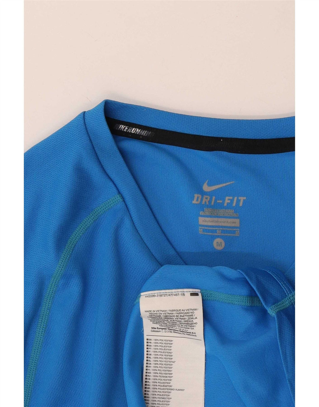 Мужская футболка Nike Dri Fit, средний синий полиэстер