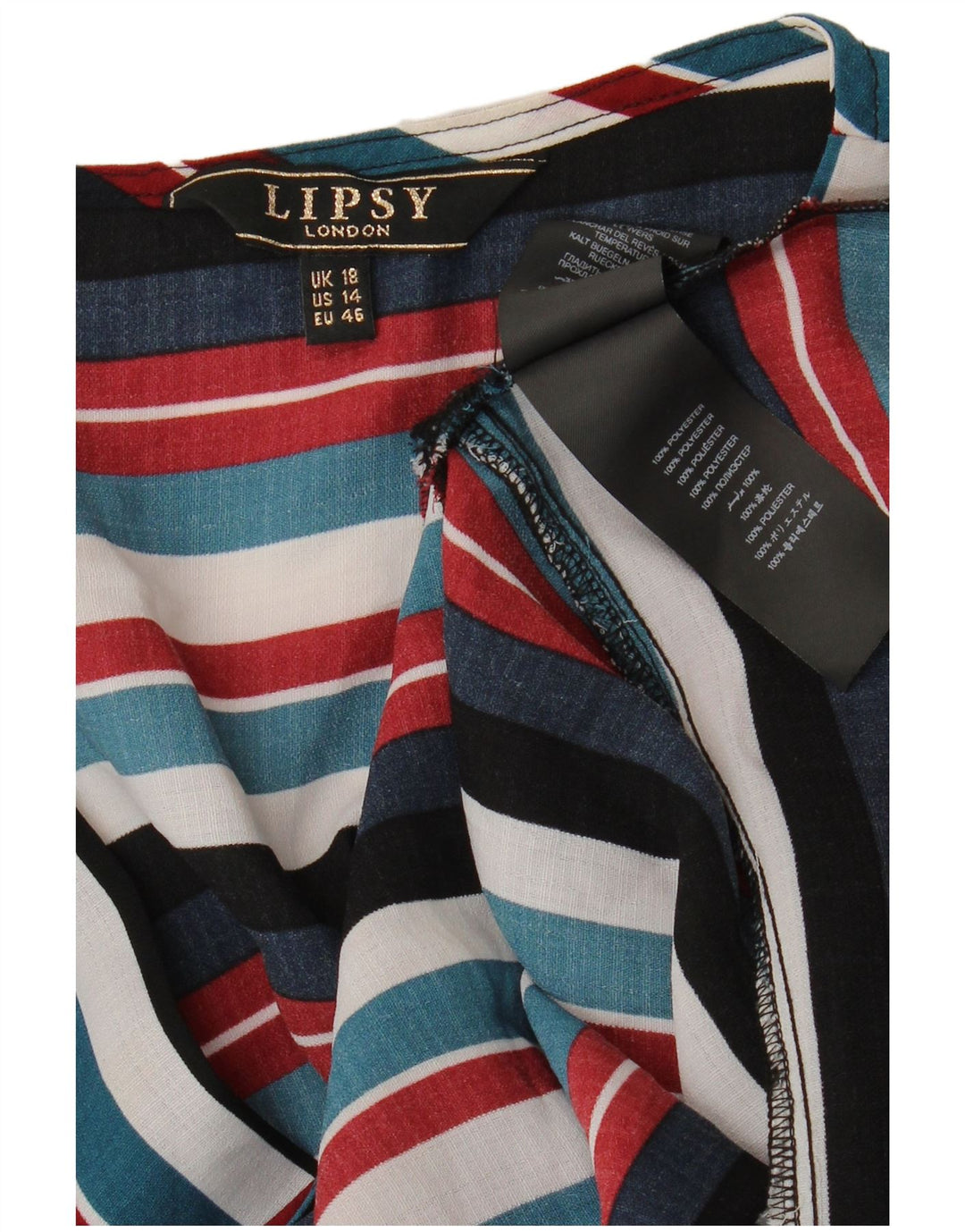 Женская блузка-рубашка Lipsy UK 18 XL, полиэстер в разноцветную полоску