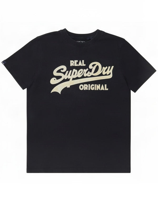 Superdry Мужская футболка с рисунком Топ Средний Темно-синий Хлопок