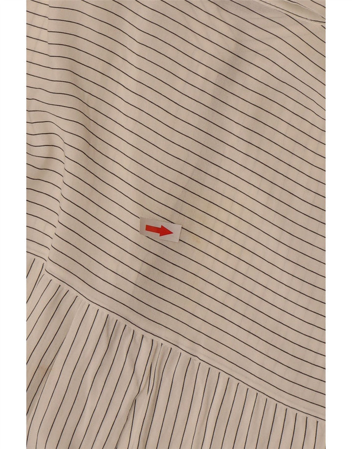 Женская прозрачная рубашка-пуловер Zara UK 16, большой размер в белую полоску