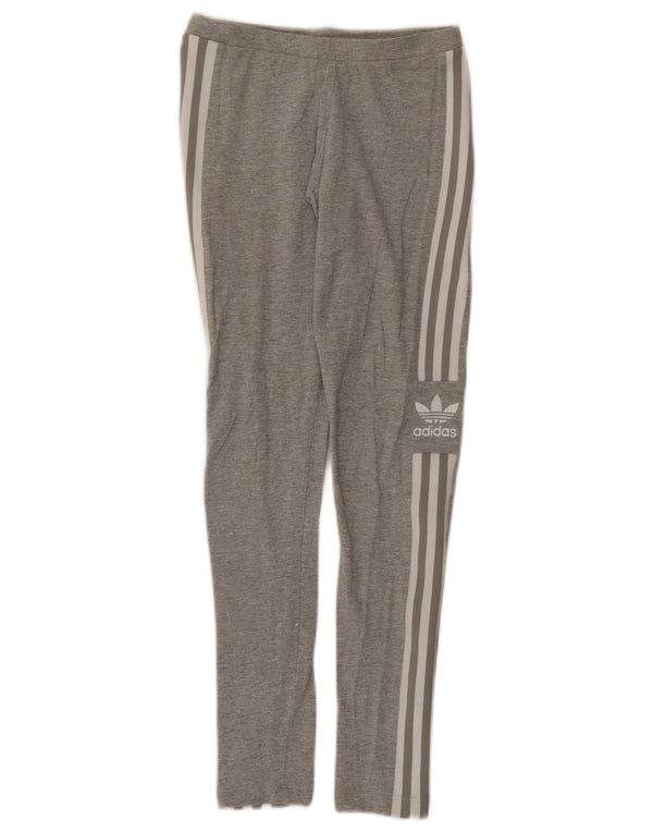 Женские леггинсы с рисунком Adidas UK 8, маленькие серые, хлопковые