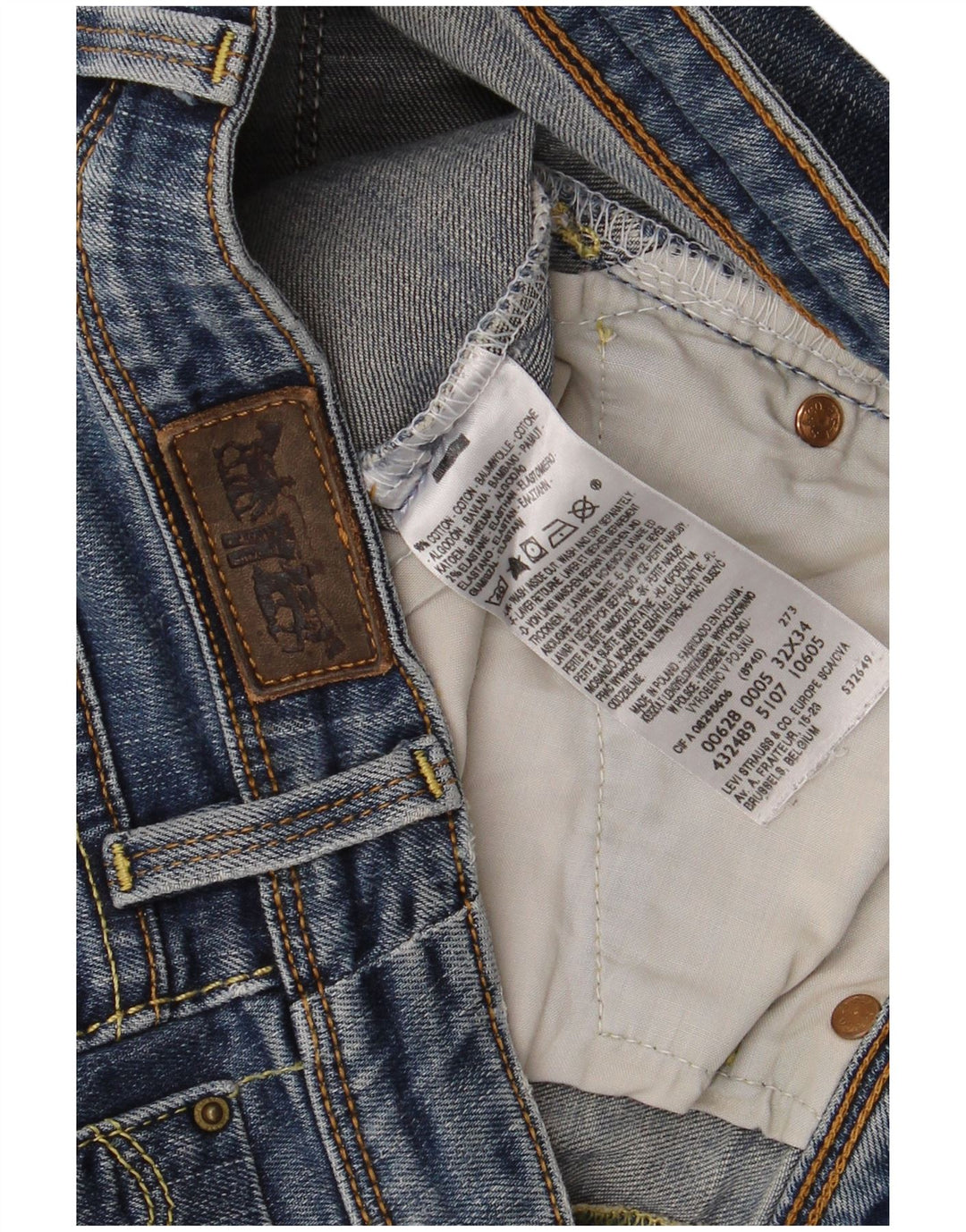 Женские джинсовые шорты Levi's W32, большие синие, хлопок