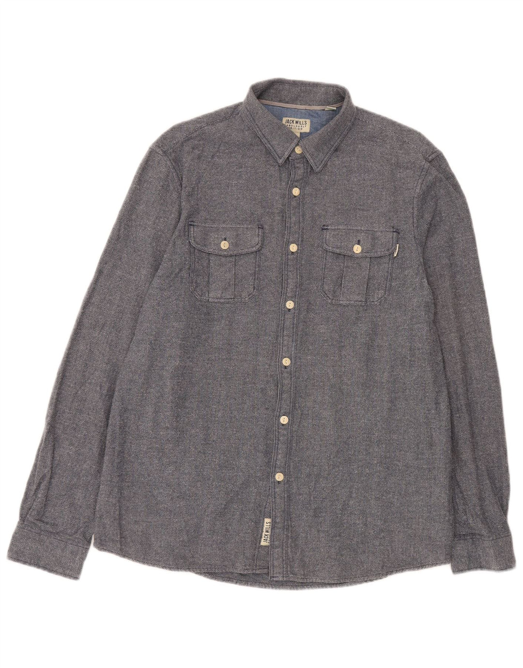 Мужская рубашка Jack Wills, большая синяя хлопковая елочка