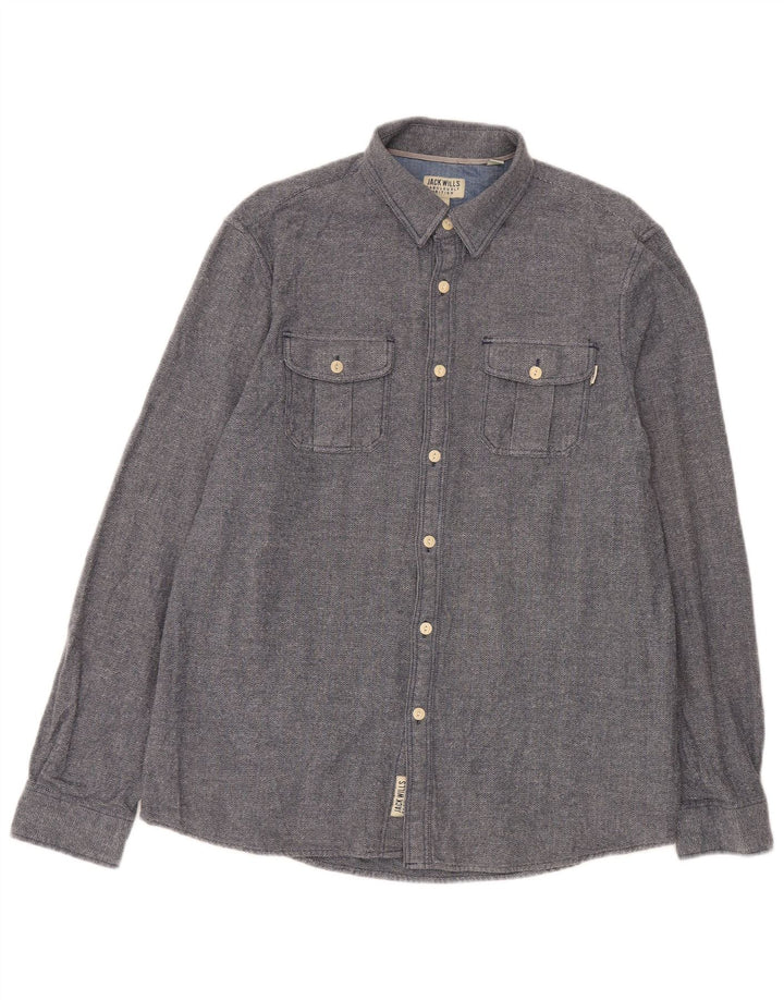 Мужская рубашка Jack Wills, большая синяя хлопковая елочка