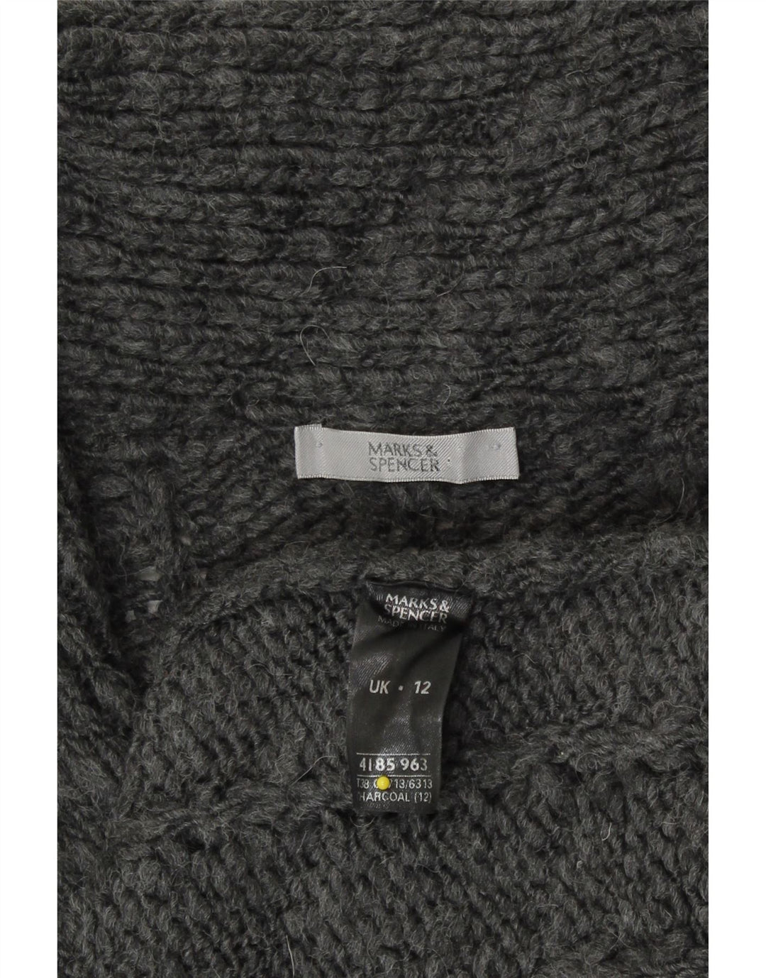 Женский удлиненный кардиган Marks & Spencer UK 12, средний серый акрил
