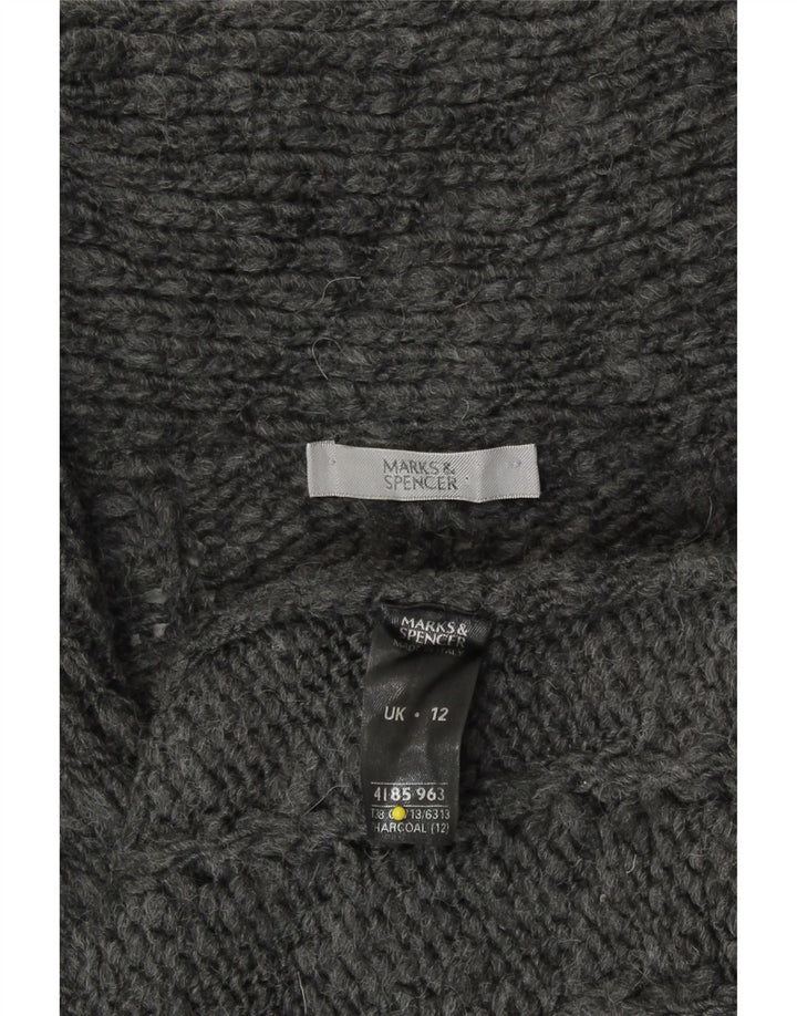 Женский удлиненный кардиган Marks & Spencer UK 12, средний серый акрил