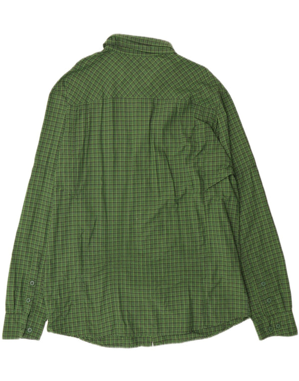 Columbia Mens Omni-Shade Checked  Shirt XL Green Check Nylon
