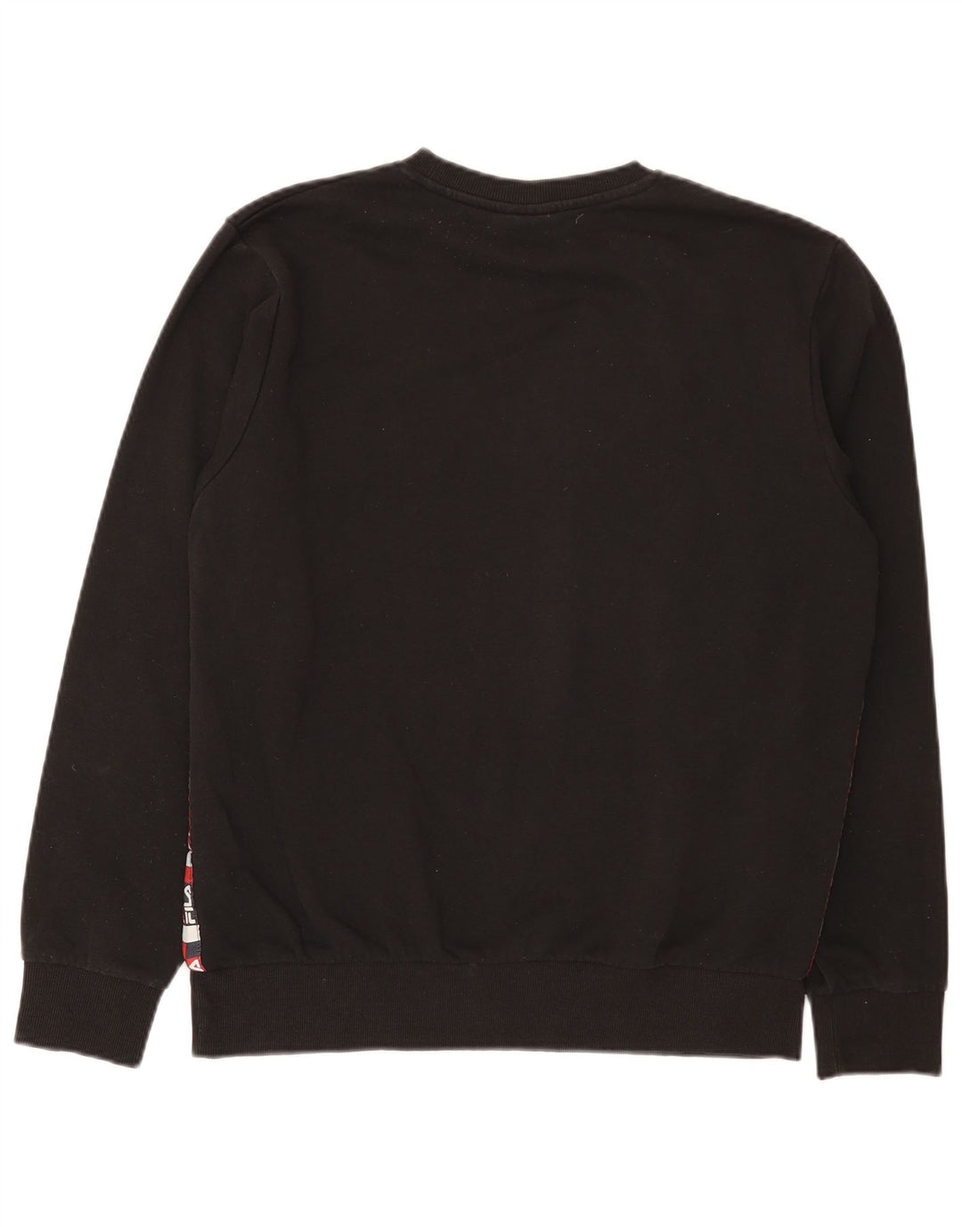 Мужской свитшот с рисунком Fila, хлопковый джемпер среднего размера, черный