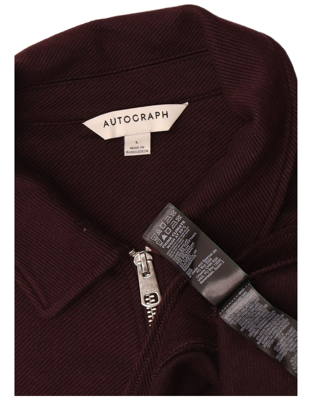 Мужской бомбер Marks & Spencer Autograph UK 40, большой бордовый хлопок