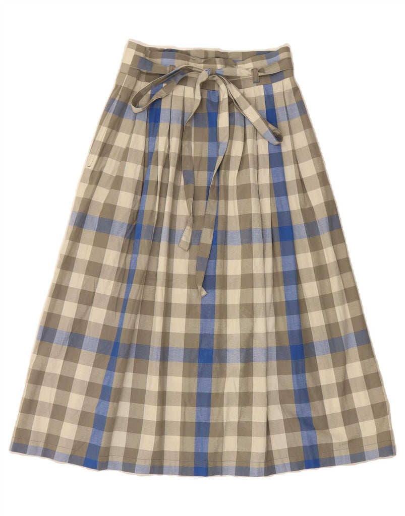 JOSEPH JANARD Womens High Waist A-Line Skirt EU 38 Medium W26  Beige Check Vintage Joseph Janard and Second-Hand Joseph Janard from Messina Hembry 