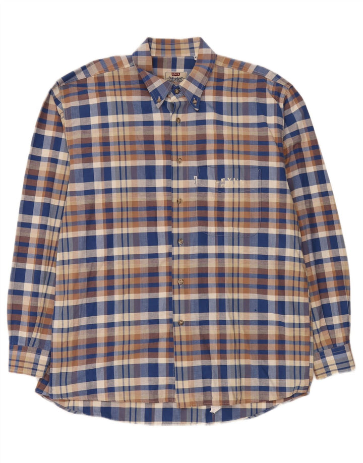 Мужская рубашка Levi's XL синяя клетка
