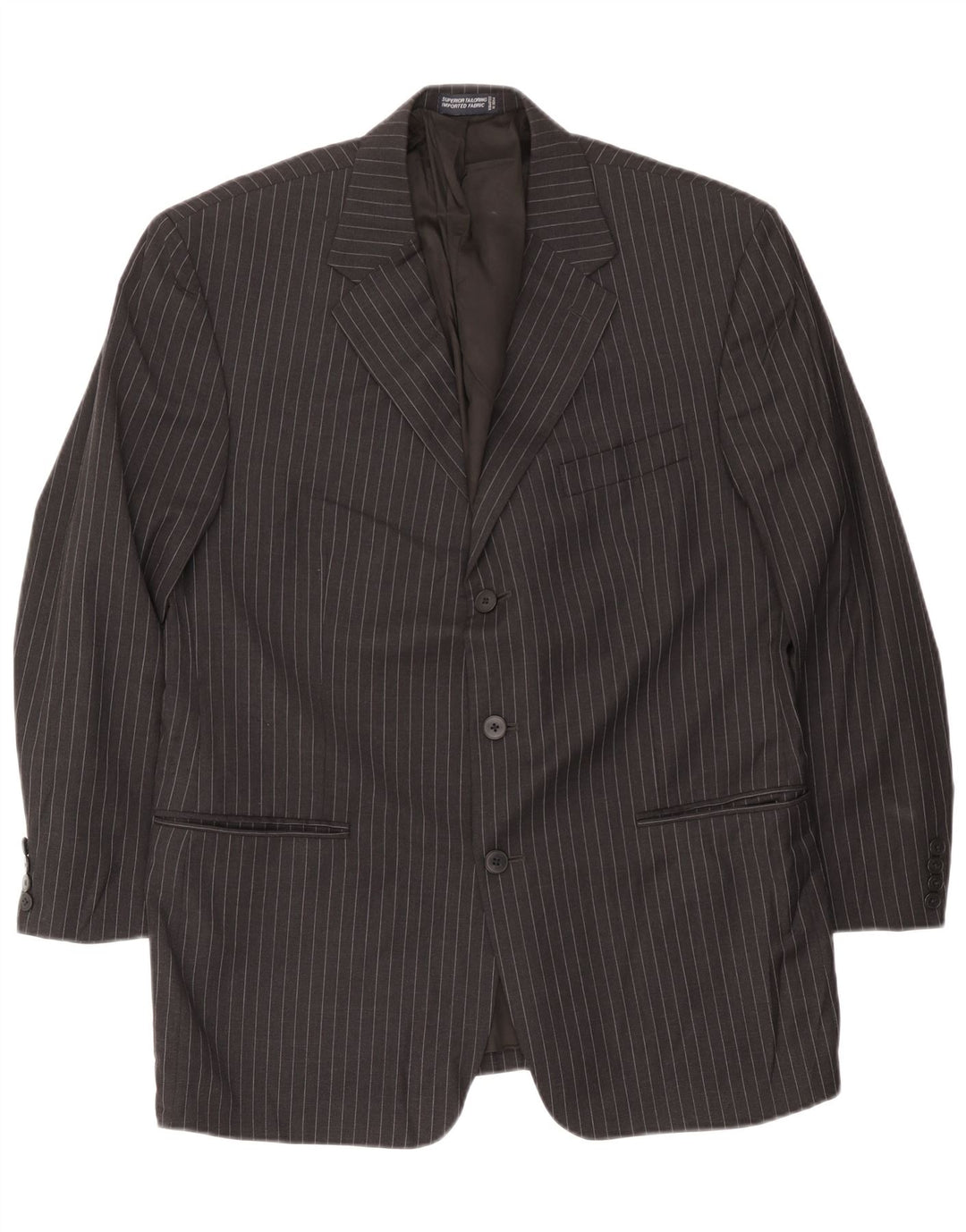 Мужской пиджак Nautica с 3 пуговицами, Великобритания, 44, 2XL, черный, шерстяной в тонкую полоску
