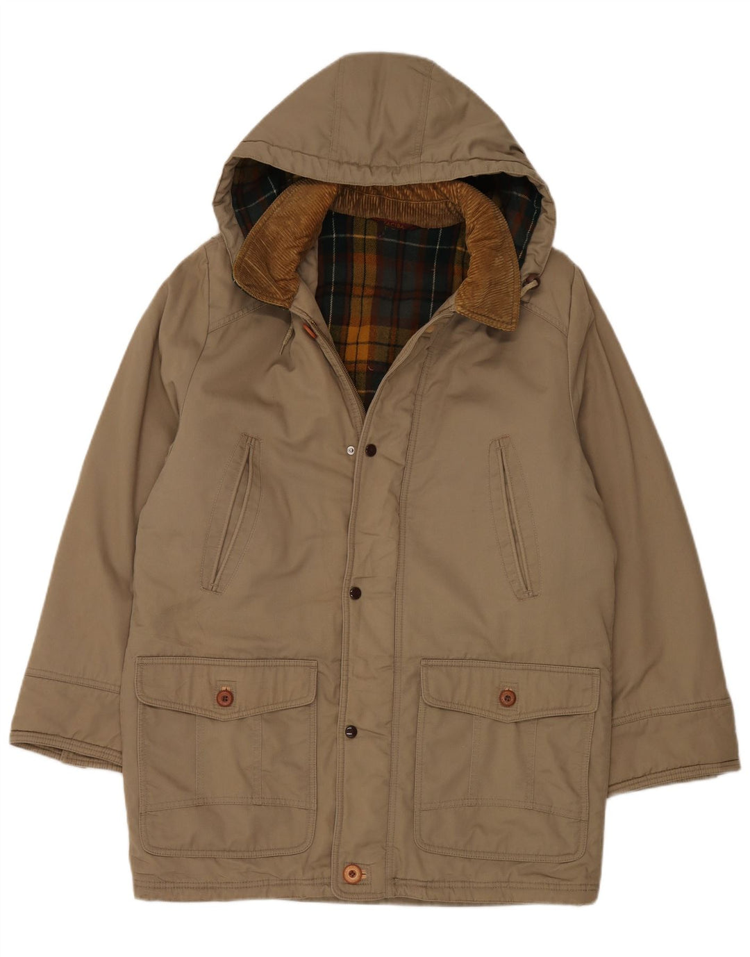 Faciba Мужское пальто с капюшоном IT 54 2XL Хаки Полиэстер