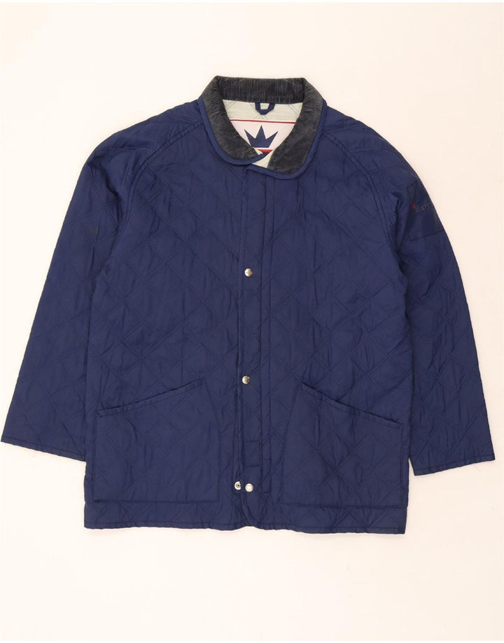 ELVSTROM Mens Quilted Jacket UK 40 Large Navy Blue Vintage Elvstrom and Second-Hand Elvstrom from Messina Hembry 