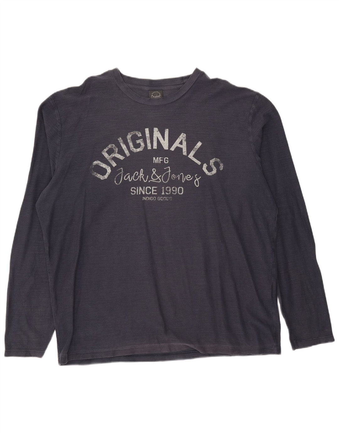 Мужской топ с рисунком Jack & Jones с длинным рукавом XL, темно-синий, хлопок