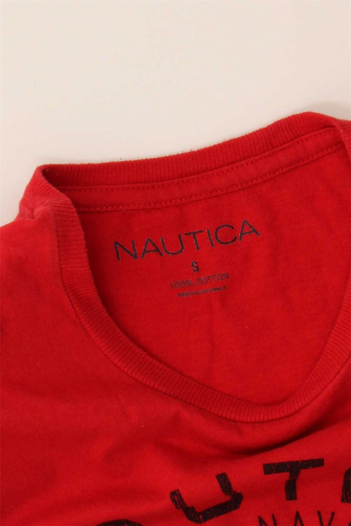 NAUTICA Mens Graphic T-Shirt Top Small Red Cotton