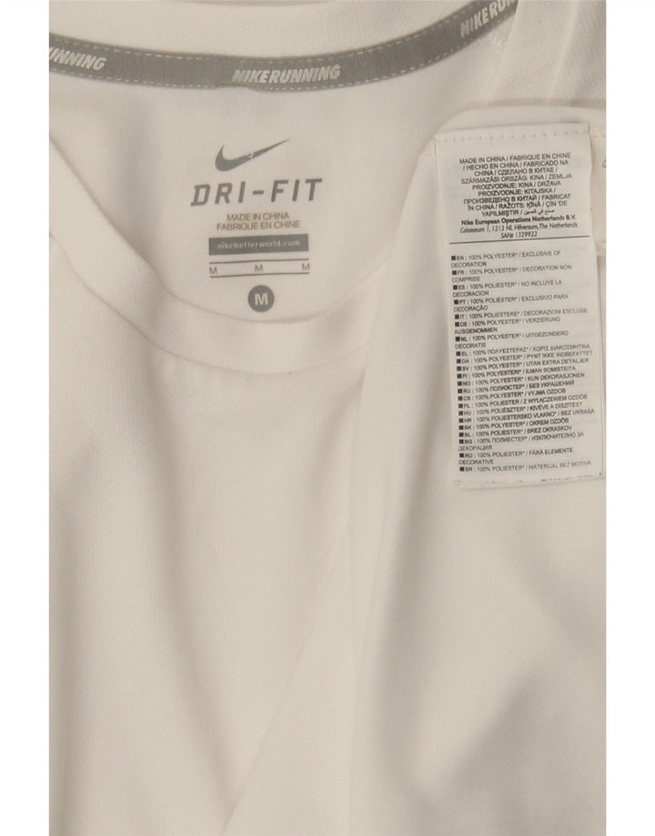 NIKE Mens Dri Fit T-Shirt Top Medium White Polyester Vintage Nike and Second-Hand Nike from Messina Hembry 