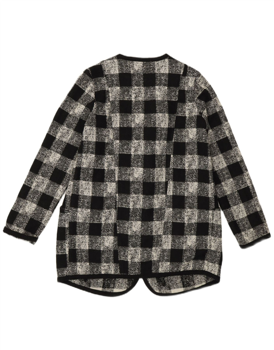 Женский пиджак оверсайз Sisley UK 6 XS, черный, акрил в мелкую клетку