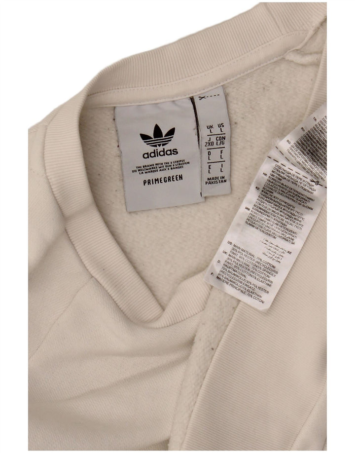 Мужской свитер ADIDAS Primegreen, большой белый хлопковый джемпер