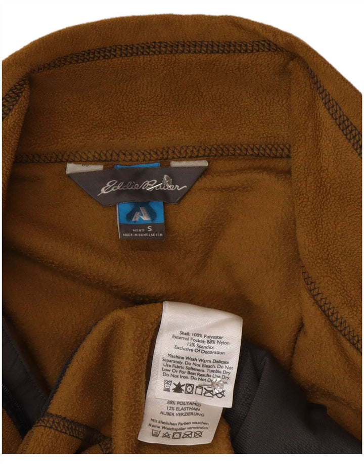 Мужская флисовая куртка Eddie Bauer UK 36, маленькая коричневая, полиэстер с цветными блоками