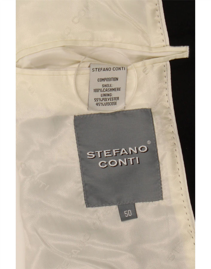 Stefano Conti Мужское пальто IT 50 большое черное кашемир