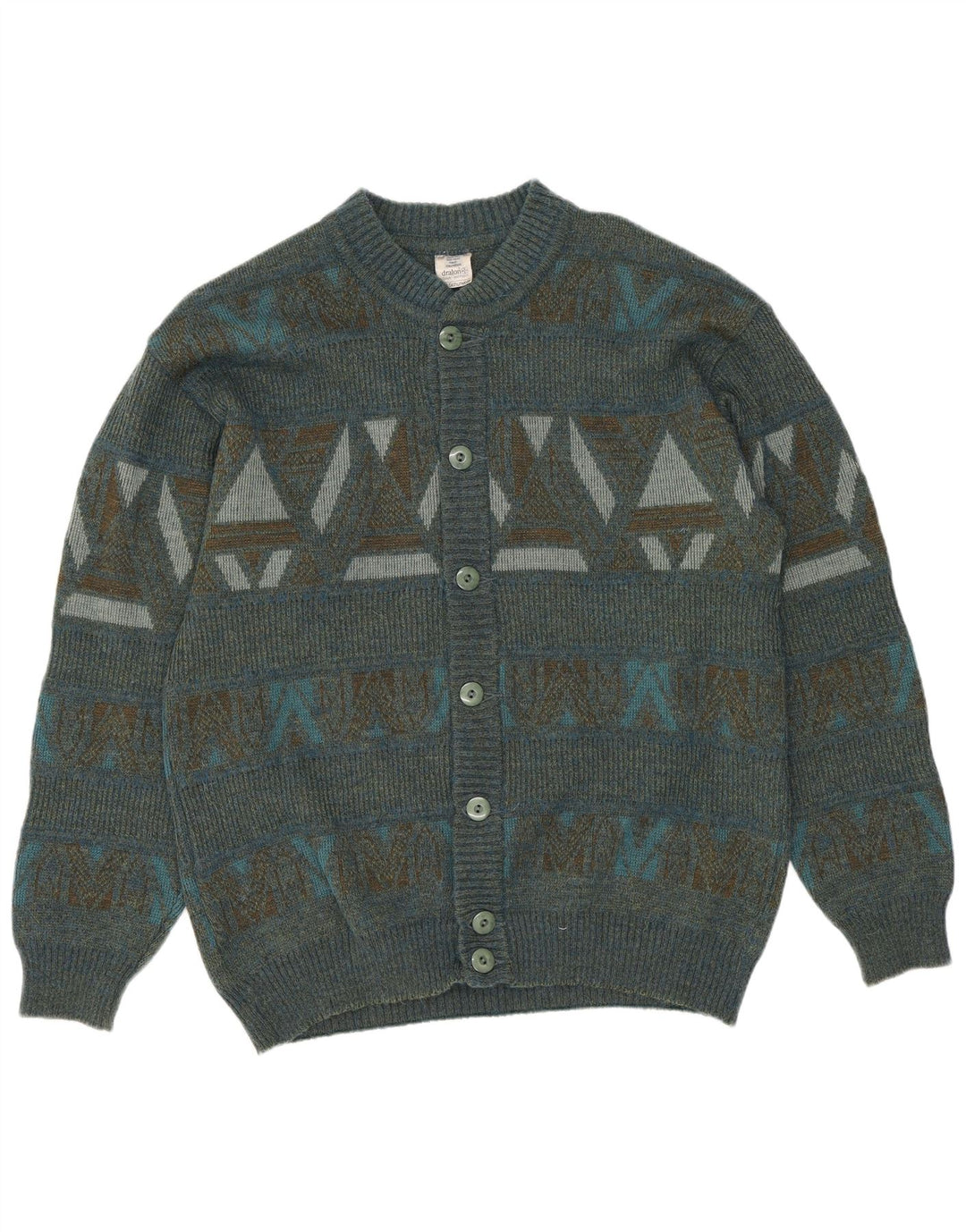 Мужской кардиган DRALON, средний разноцветный полиакрил с геометрическим рисунком