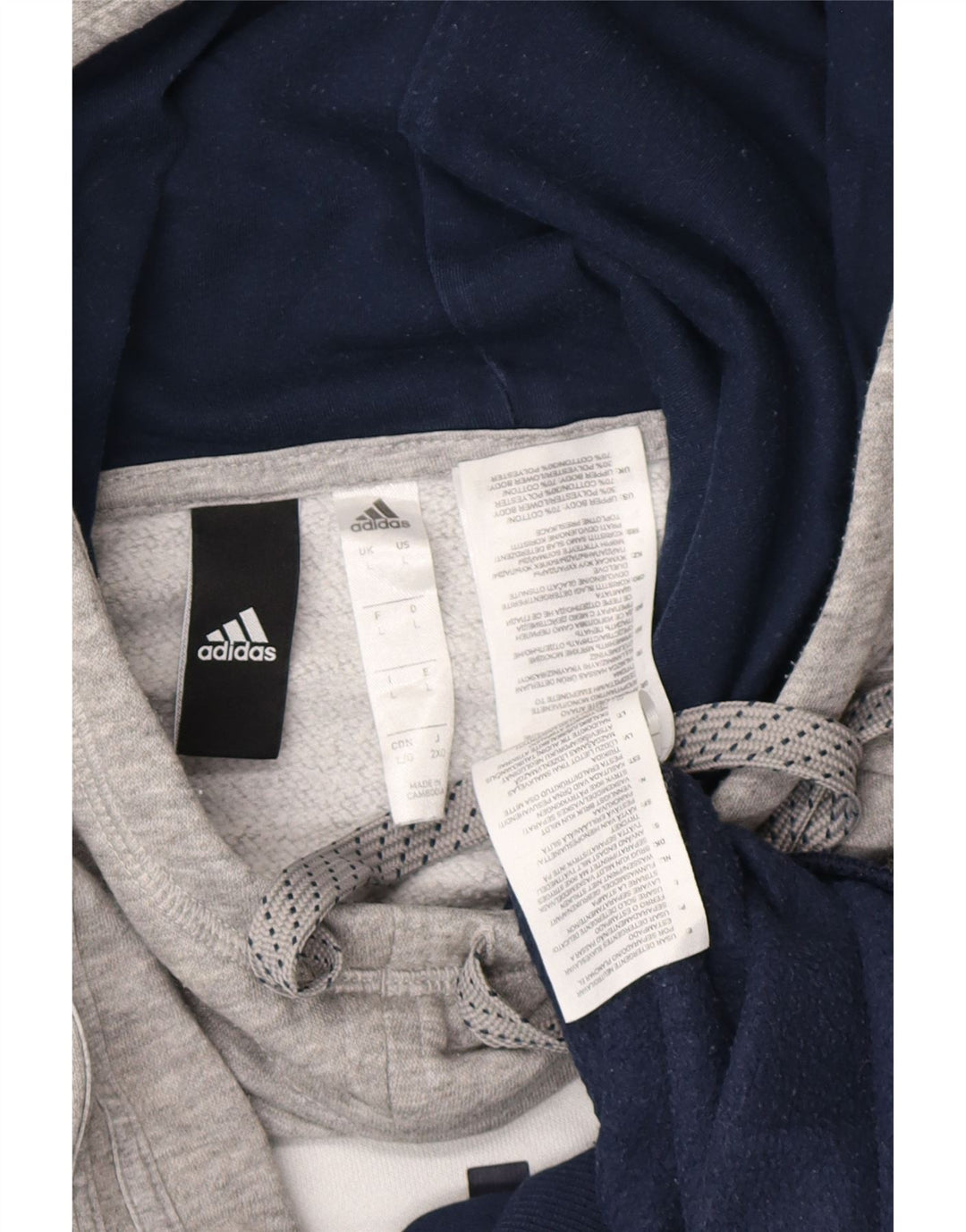 Мужской джемпер с капюшоном ADIDAS, большой разноцветный хлопок с цветными блоками