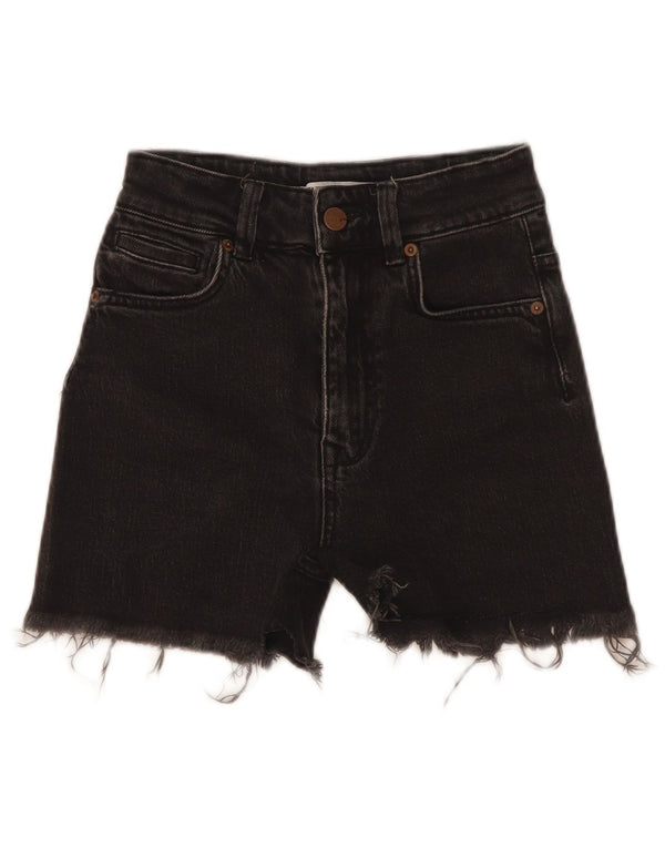 Женские джинсовые шорты Zara EU 32 2XS W22, черный хлопок