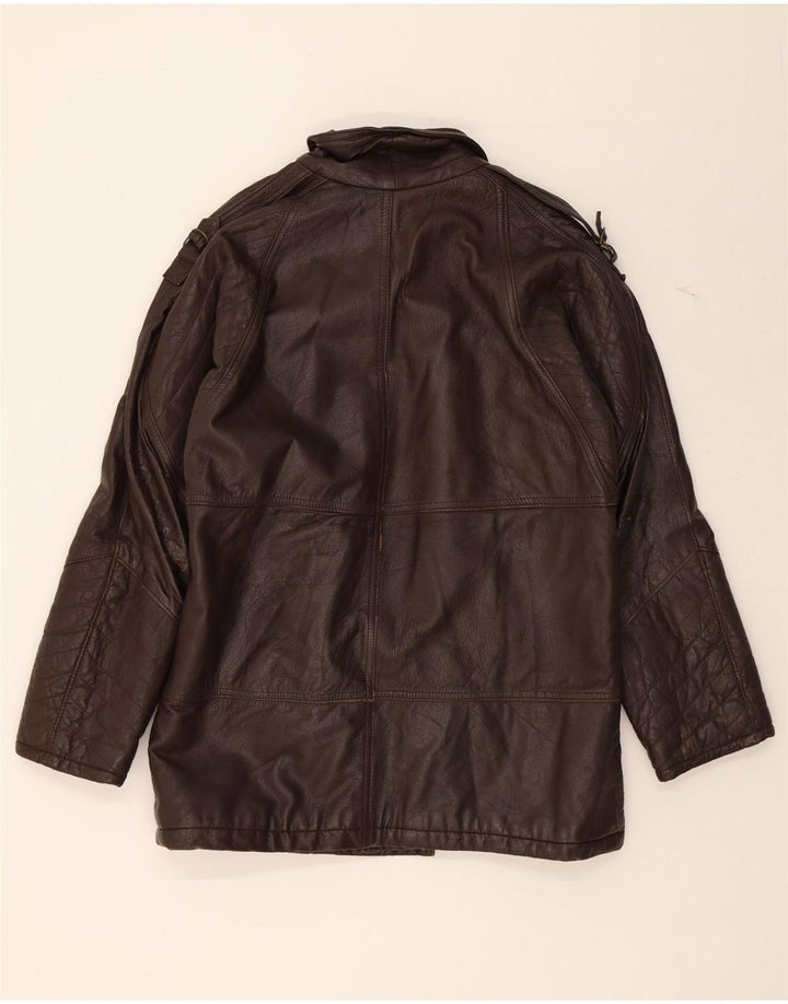 VINTAGE Mens Leather Jacket IT 52 XL Brown Vintage Vintage and Second-Hand Vintage from Messina Hembry 