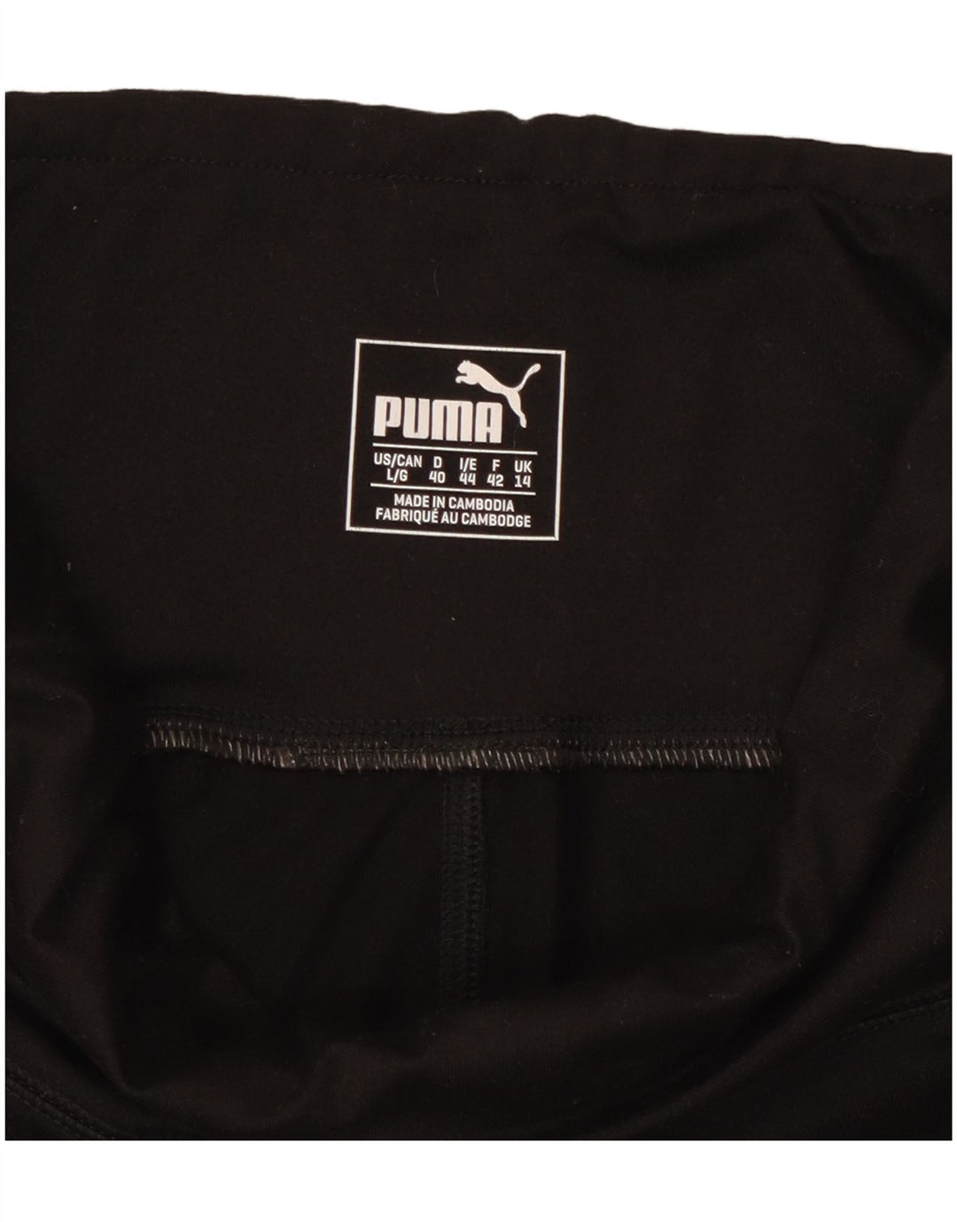 Женские леггинсы PUMA UK 14, средние, черные, с цветными блоками