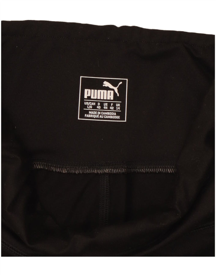 Женские леггинсы PUMA UK 14, средние, черные, с цветными блоками