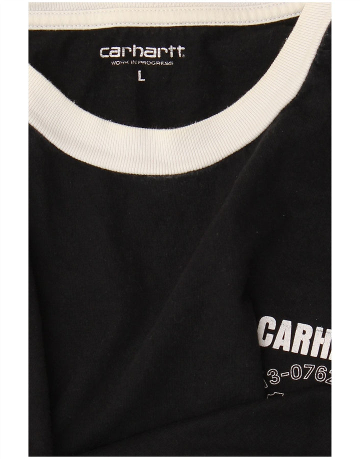 Мужской топ CARHARTT с длинным рукавом и рисунком, большой черный в полоску