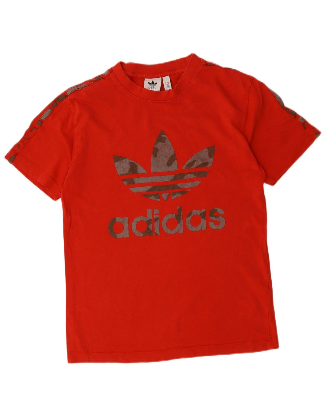 Мужская футболка Adidas с рисунком из хлопка среднего красного цвета