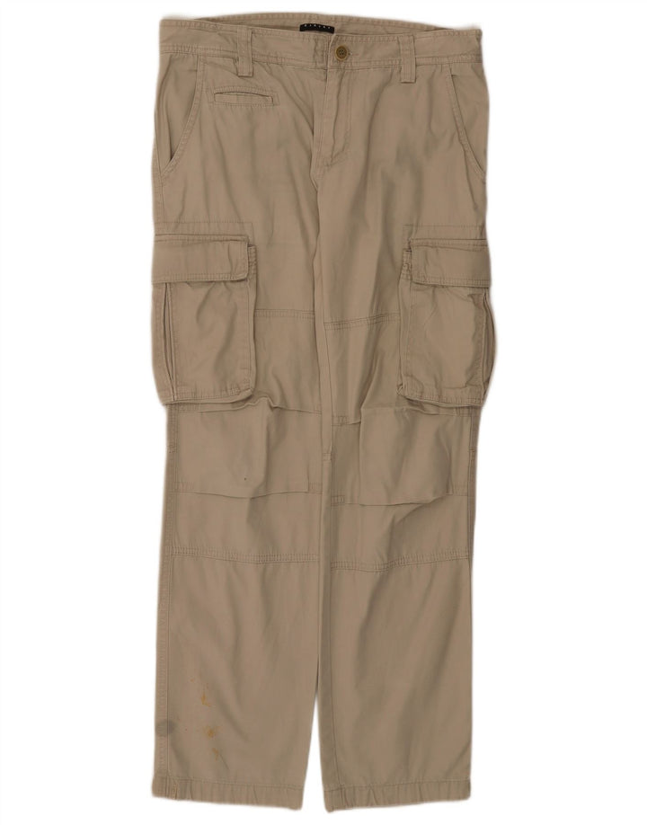 Женские прямые брюки карго Sisley IT 46, большие W32 L30, бежевый хлопок