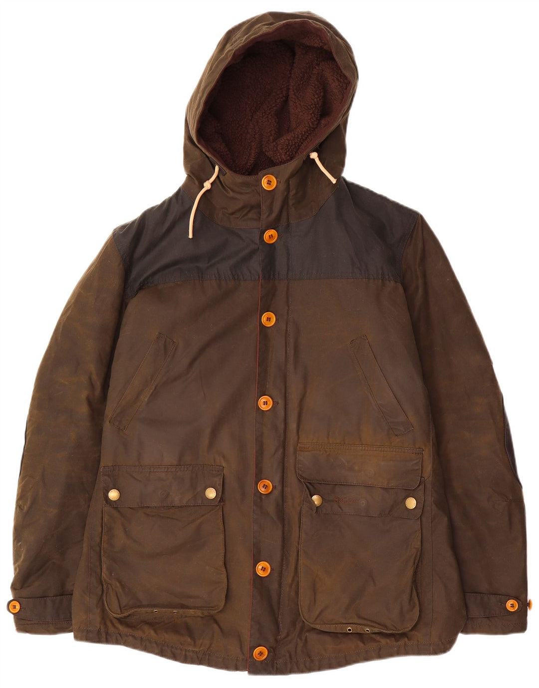 Мужская куртка Barbour из вощеного хлопка с капюшоном UK 40, большая коричневая