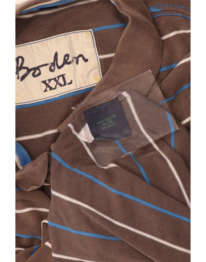 Мужская рубашка-поло Boden 2XL, хлопковая серая полоска