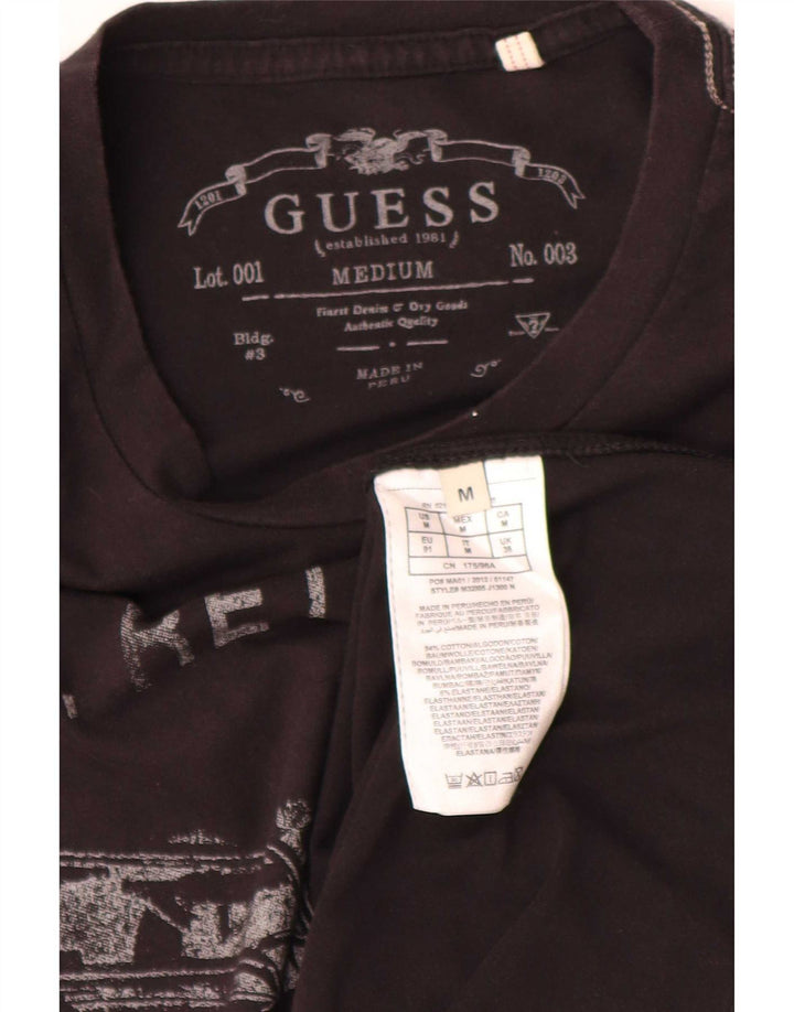 Мужская футболка Guess Regular с графическим рисунком, средний черный хлопковый топ