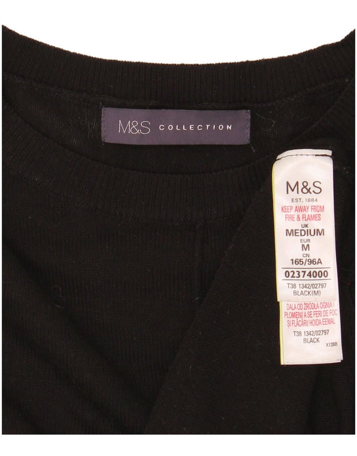 Женский джемпер с круглым вырезом Marks & Spencer UK 14, средний черный