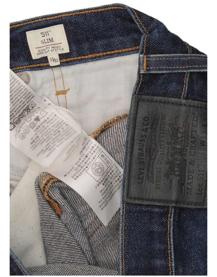 Мужские джинсы Levi's 511 Slim W33 L32 Синие, хлопок