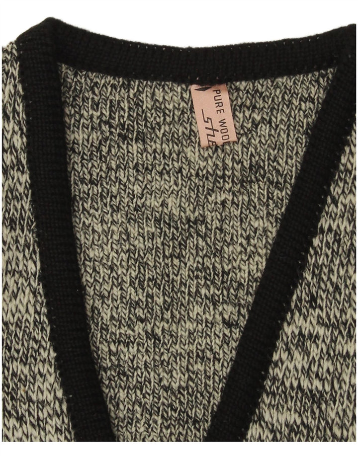 Мужской джемпер с v-образным вырезом Shetland, маленький темно-синий, в крапинку, новая шерсть