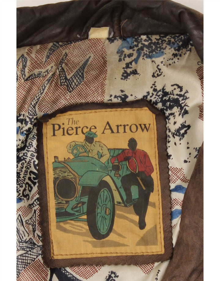 Мужская кожаная куртка Pierce Arrow IT 56 3XL Коричневая кожа