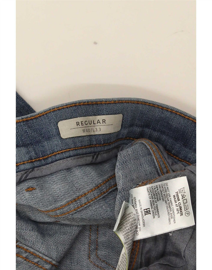 Мужские прямые джинсы Marks & Spencer W40 L33 синего цвета, хлопок