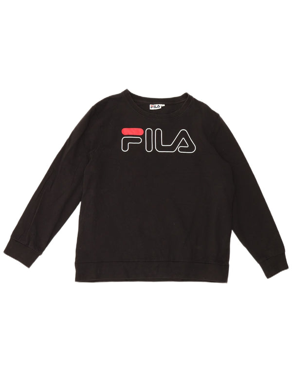 Женский свитер Fila с рисунком UK 14, большой черный хлопок