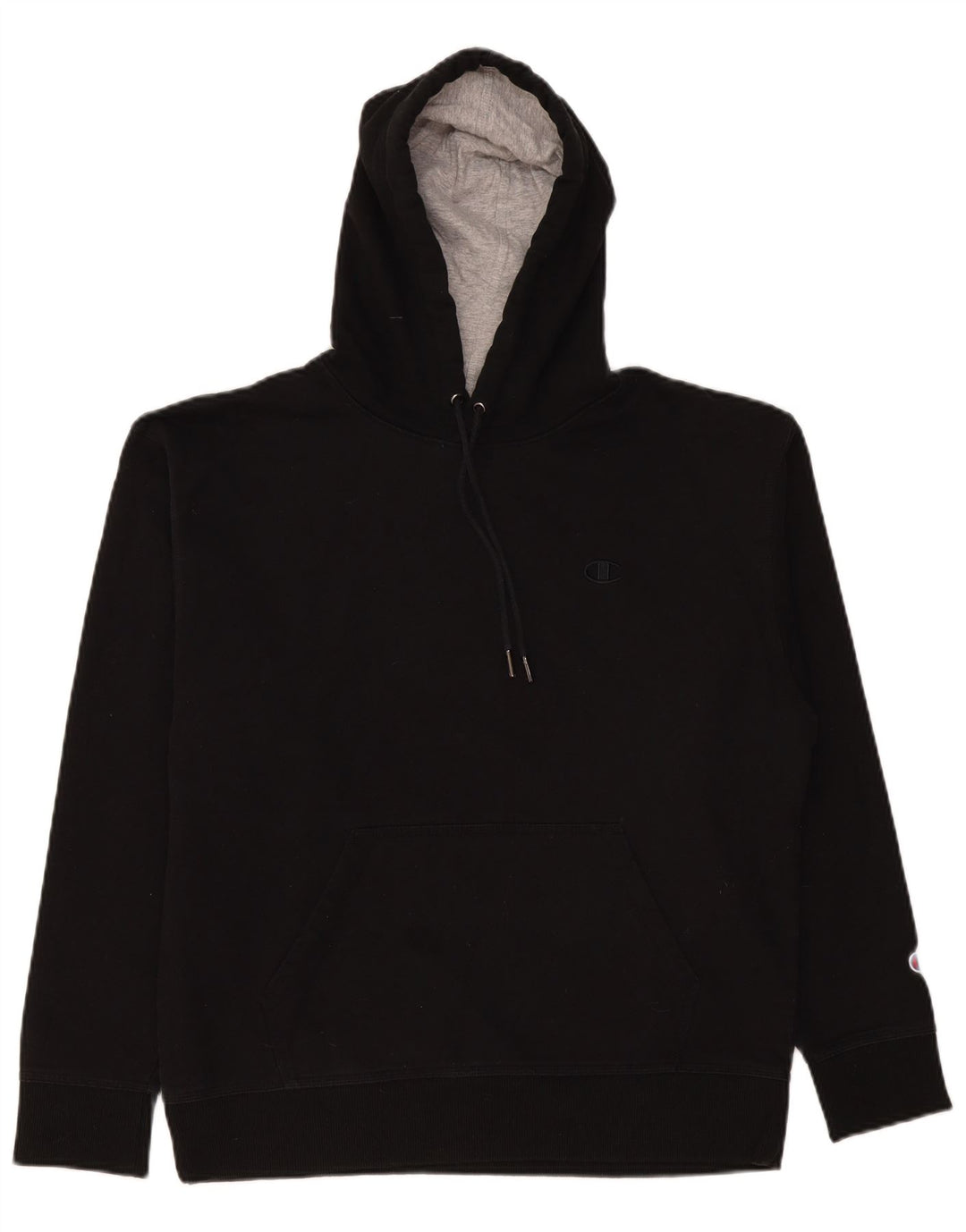 CHAMPION Mens Hoodie Jumper Large Black Cotton