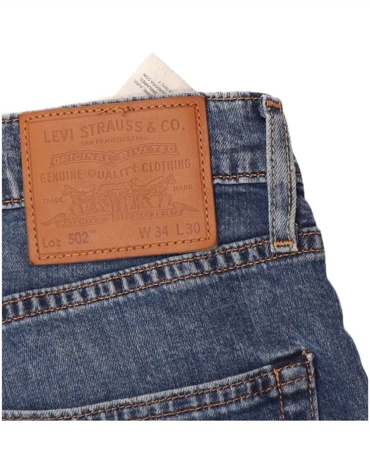 Мужские зауженные джинсы LEVI'S 502 W34 L30 синие, хлопок