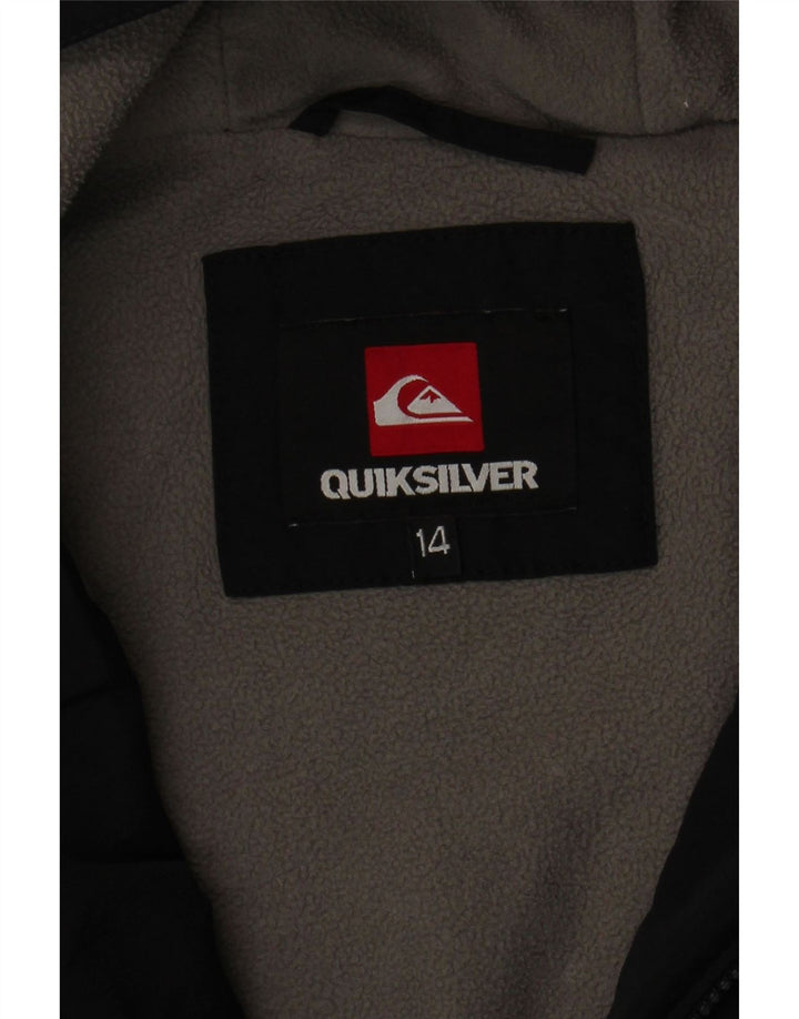 Утепленная куртка Quiksilver для мальчиков с капюшоном 13-14 лет, черная