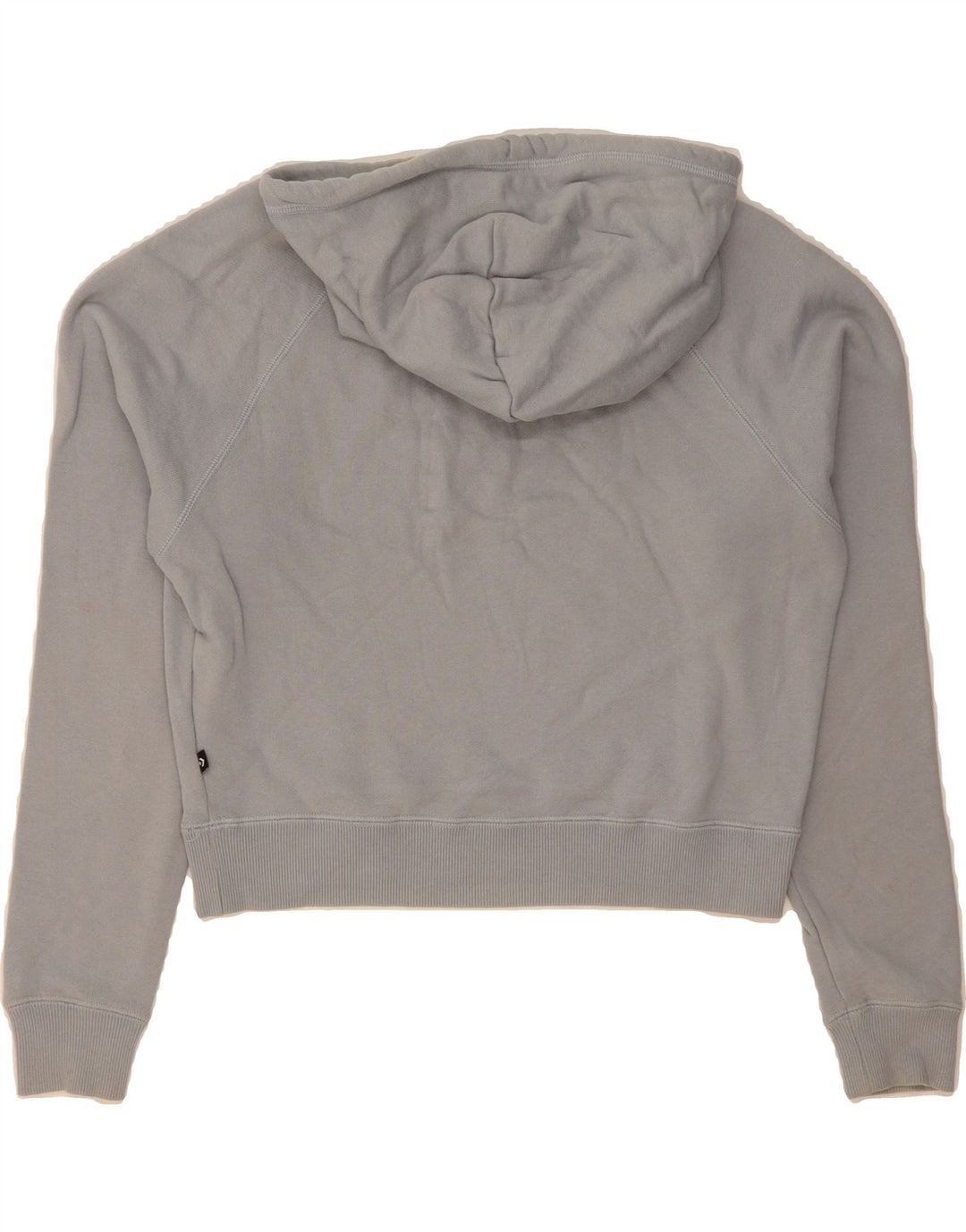 CONVERSE Womens Crop Hoodie Jumper UK 14 Medium Grey Cotton Vintage Converse and Second-Hand Converse from Messina Hembry 