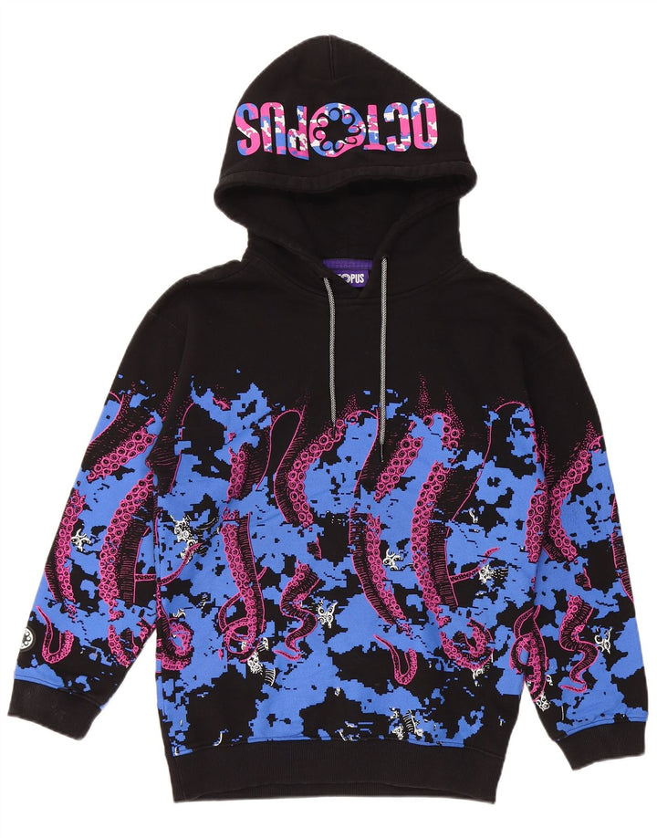 Мужской джемпер с капюшоном OCTOPUS, маленький черный, хлопок с цветными блоками