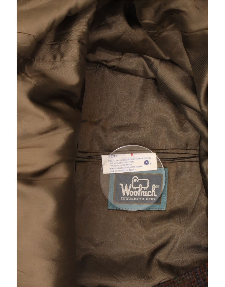 Мужской пиджак Woolrich на 2 пуговицах, Великобритания 38, средний коричневый цвет с узором «гусиные лапки»
