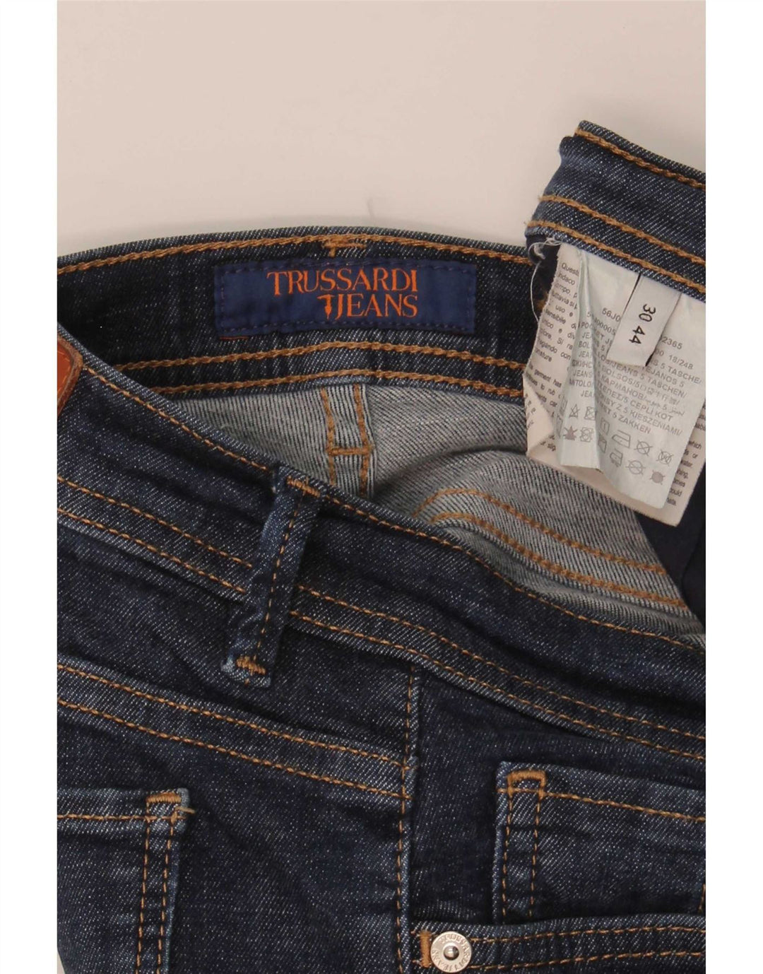 Женские узкие джинсы Trussardi W30 L29 Темно-синие
